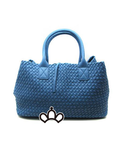 Bottega Veneta Papavero tessuto Cabas agnello borsetta in Blue Sky